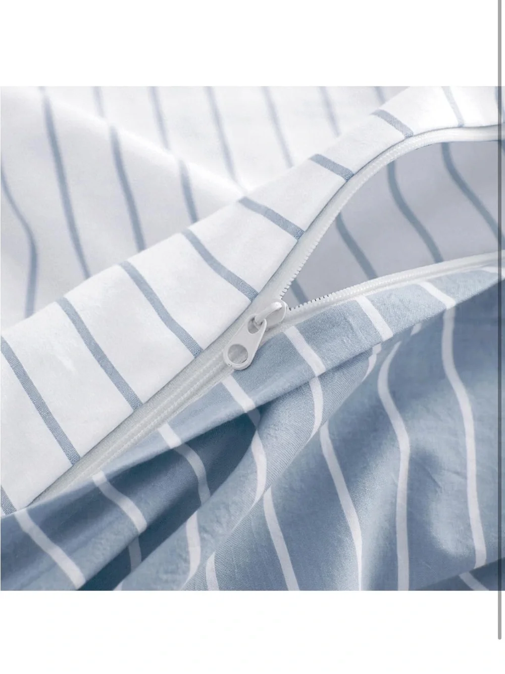 NEW Duvet Cover for 100% Cotton Bedding Set 3 Pieces Blue/White Stripe